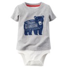 Carters 3 6 12 Months Bear Layered Bodysuit Baby Boy Cotton Clothes Gray
