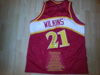 Trikot Atlanta Hawks mit Originalunterschrift Dominique Wilkins, Atlanta Nr. 21