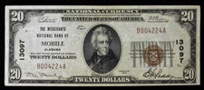 Mobile, Alabama (Al) $20 National Bank Note, 1929, Ty 1, Ch 13097 Radar Note