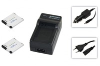 2x Akku Batterie Li-Ion 600 mAh + PATONA Ladegerät für Panasonic DMC-SZ10