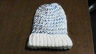 Baby Hat - Small - Knit - Hand made - White, Blue and Purple