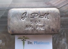 Jpm, Jackson Precious Metals, 5 Ounce, .999 Silver Bar