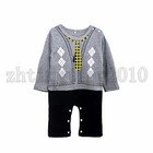 1Pcs Gray Cartoon Baby Clothes Jumpsuit Cute Boy Romper Set For 12-18Months F59