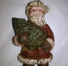 Rare Vintage Sarah's Attic Ornament ~ Primitive Red Santa ~Incomplete Production