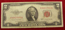 1953 B $2 Red Seal Note # A 66617853 A - Vg