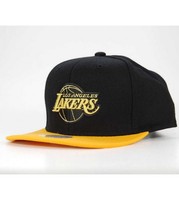 Mitchell & Ness Los Angeles Lakers Strapback Mütze Schwarz Gelb Baroque