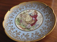 kl. Teller Zierteller Wandteller von Limoges "Watteau" Wunderschön ANTIK RAR TOP