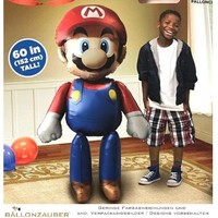 Super Mario Airwalker blau rot 152cm = 60inch Folienballon Ballon Luftballon