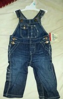 New baby boy Oshkosh long blue jean jumper size 6 months fast shipping 