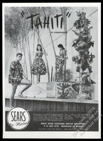 1960 Kamehameha Tahiti print Aloha Hawaiian shirt dress photo Sears vintage ad
