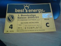 Ticket Energie Cottbus - Bayern München 2000 Stadion der Freundschaft 