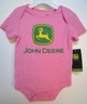 JOHN DEERE BABY GIRLS 24 mo PINK BODYSUIT ROMPER ONE-PIECE LG LOGO COTTON NWT