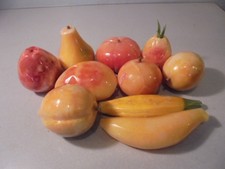 Antique Vintage Italian Stone Fruit Lot Alabaster Marble