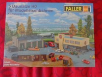 FALLER 5 BAUSÄTZE HO FÜR MODELLEISENBAHNEN KLEINGEWERBE-SET, Nagelneu !!