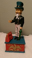 Vintage Metal Uncle Sam Coin Bank