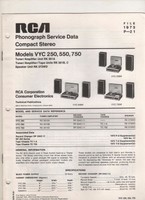 RCA Service Manual for compact stereo models VYC 250, 550 and 750
