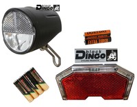 Black Dingo LED Senso Batterie-Scheinwerfer Set 20 Lux Fahrrad Lampe Rücklicht