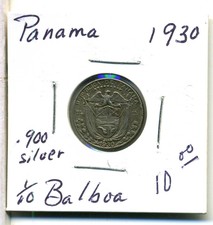 Panama 1/10 Balboa 1930,.900 Silver,Xf*