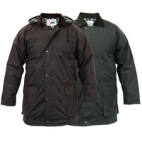 Herren Mantel Wachsjacke Country Bauer Kapuze Gepolstert Schnur Kragen Warm