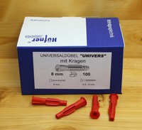 HÜFNER Universaldübel 5 - 14 mm  - mit Kragen / ohne Kragen -  Mehrzweck Dübel