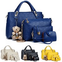 4Stück Shopper Bag Damentasche Handtasche Schultertasche Damen Tasche Tote Neu