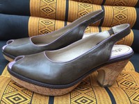 S Oliver Gr 41 Damen Pumps  Kork Keilabsatz  Wedge Braun Plateau Leder hoch