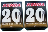 2x Kenda Schlauch Fahrradschlauch 20" AV x 1.75 - 2.125 Auto Schrader Ventil BMX