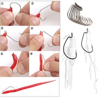 100Stk.Carbon Große Angelhaken Wurmhaken Fishing Haken 1/0# 2/0# 3/0# 4/0# 5/0# 