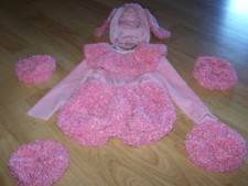 Toddler Size Xxs 2-3 Pink Poodle Dog Plush Halloween Costume Express 6 Piece Euc