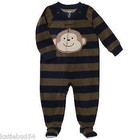 Carters Toddler Fleece Navy Stripe Monkey Footed Pajama Blanket Sleeper NWT