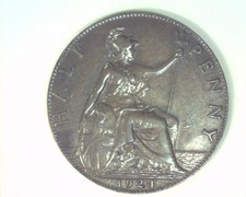 Great Britain 1924 Half Penny Km809 About Uncirculated ~ R2029