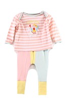 RB NEW Pink White Striped Baby Girl's Size 3-6 Months Two-Piece Outfit Set $42