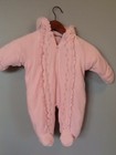 Miniwear Girl Pink Ruffles Velour Bunting Snowsuit Coat, Size 3-6 Months