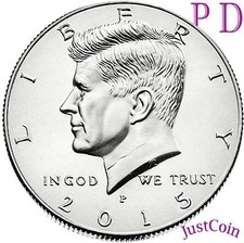 2015 P&D Set Kennedy Half Dollar Clad Two Coins Set Uncirculated U.S. Mint