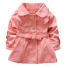 New Girls Coat Pink Cotton Lace Kids Clothing Spring Autumn Jackets Size 2-5