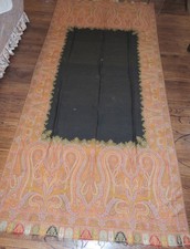 Victorian Large Woven Wool PaisleyShawl / Throw