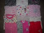 LOT OF 12 ASSORTED VARIETY BLANKET SLEEPERS BABY GIRL SIZE 6-9 MONTHS