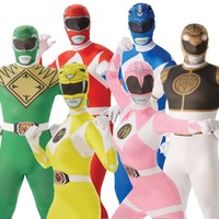 Adult Mighty Morphin Power Rangers Fancy Dress Costume Mens Ladies 2nd Skin
