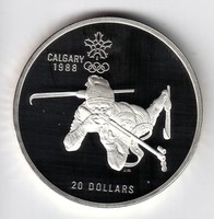 KANADA   20 Dollars 1986  Olympiade  Biathlon  Silber/PP