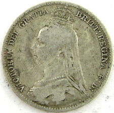 1892 Great Britian 6 Pence Km# 760 Silver A Fine Coin!