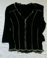 Damen Bluse Shirt Jacke Gr.44-46 mit Reissverschluss in Braun 3/4 Arm