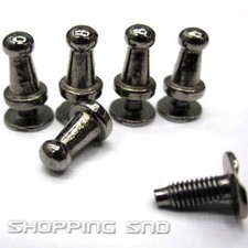 2pcs Black Button Spike Metal Studs Rivets Screw Spots Cone Punk Leather Bullet