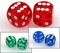 Präzisionswürfel 9/16 Backgammon / Casino Würfel, 2 Stück