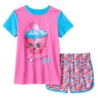 Shopkins Cupcake Chic Girls Pajamas Size Small 6 / 6X Shirt Top and Shorts NWT
