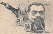 Very rare 1904 's  postcard anthropomorphic card  Orens artist signed 