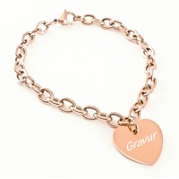 Herz-Armband mit Gravur aus Edelstahl Bettelarmband AG-B005