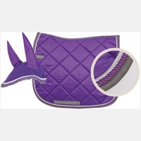 Set Italy Schabracke Fliegenohren Imperial Riding Dress DR VS lila anthrazit