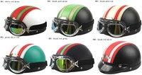 6 Farbe NEU Leder Retro Helm Motorradhelm Oldtimerhelm Brille/Visier M L XL