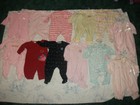 BABY GIRLS LOT OF 12 SLEEPERS SZ 3-6 MONTHS