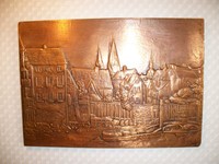 Kupferstich Kupferbild Altstadt 41 cm x 28 cm in Handarbeit Hergestelt *UNIKAT*